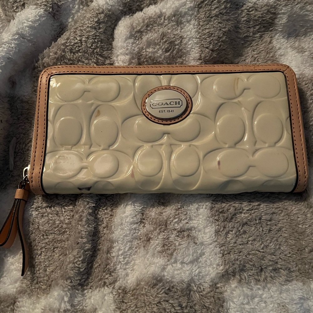 Coach Cream Embossed Wallet